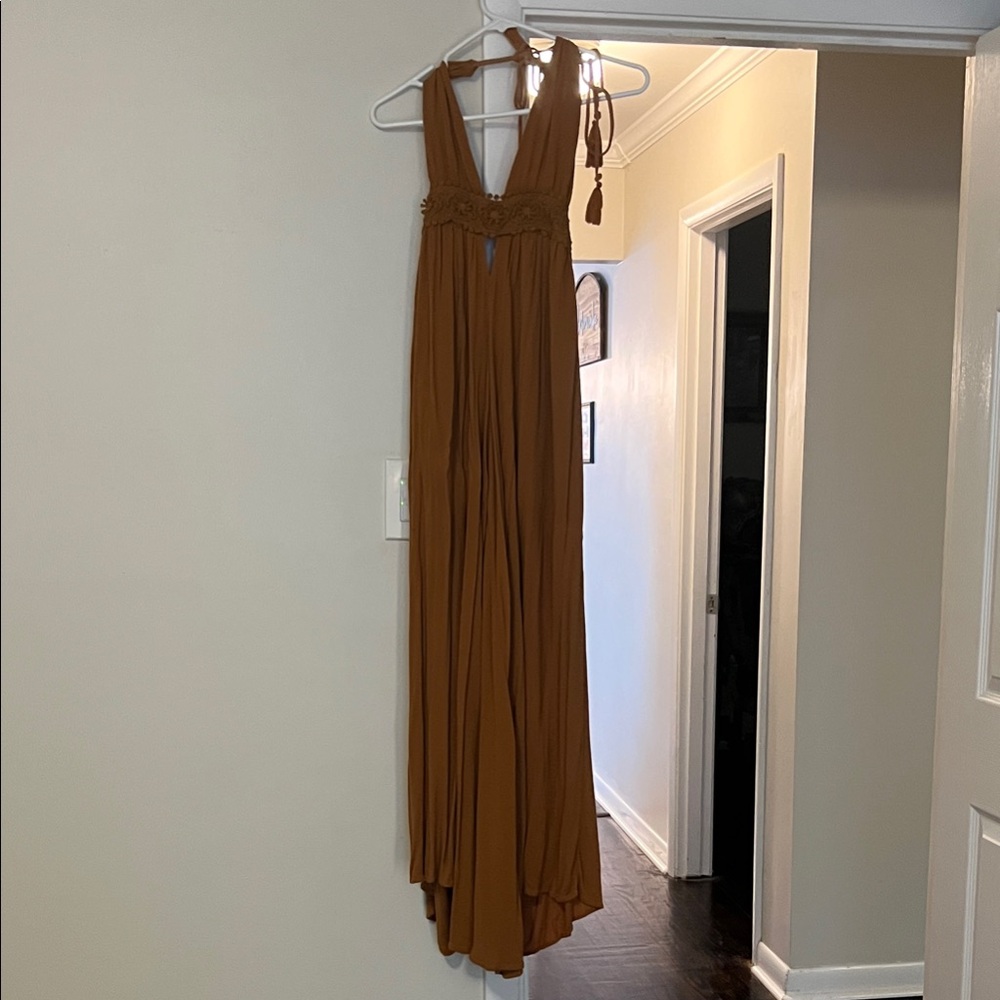 Fashion Nova Rust Smocked Dress